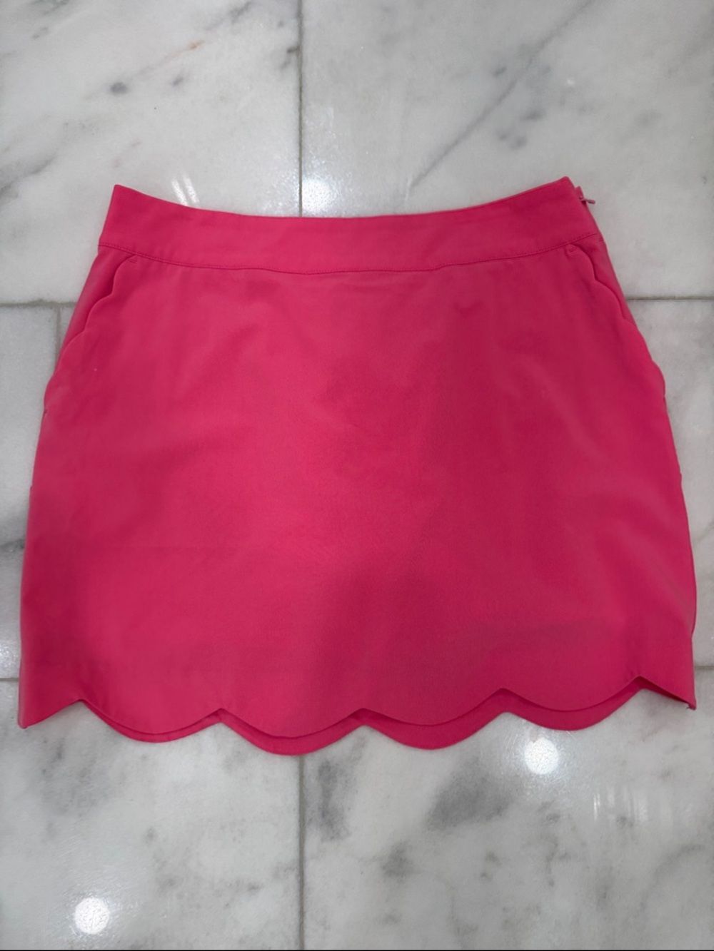 Vineyard Vines Hot Pink Scalloped Hem Mini Skirt